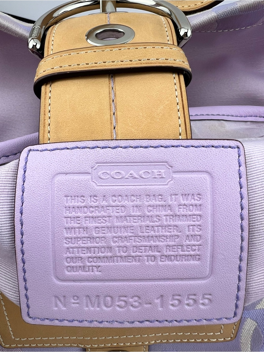 COACH Purple Soho Signature LADYBUG Shoulder Bag/Leather Buckle Style 1555 Y2K - Picture 11 of 16
